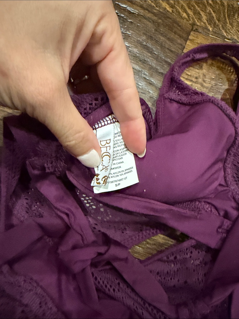 BECCA Plum Crochet One-Piece Swimsuit - Picture 4 of 4